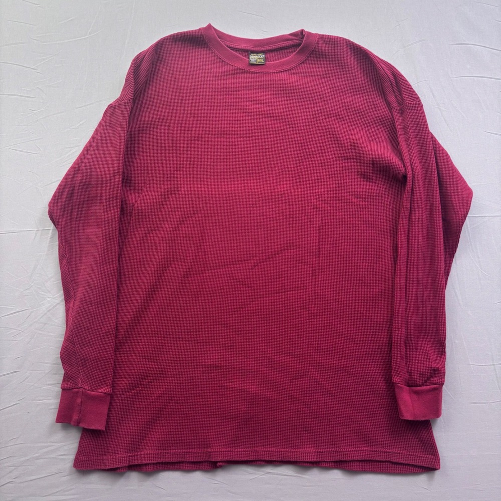 Gemrock Heavy Weight Waffle Knit Thermal Shirt Mens 6XL Burgundy Maroon LS